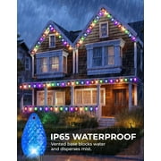 66FT Smart C9 LED String Lights 100 Color Changing Bulbs APP & Remote Controlled Music Sync Timer Extendable Waterproof Outdoor Decorative Lights for Easter, Spring Party, Patio, Fence & Holiday Deco