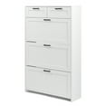 thumbnail image 6 of Ktaxon Wooden Shoe Cabinet with 3 Flip Drawers & 2 Storage Drawers for Hallway Bedroom Entryway, White, 6 of 13
