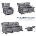 thumbnail image 5 of AECOJOY 3 Pieces Recliner Sofa Set with Massage Heated Function, Home Theater Seating Leather Couch Set with Side Pockets, Gray, 5 of 8