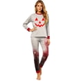 thumbnail image 2 of HTHLVMD Halloween Sleep Set, Long Sleeve Loungewear, Print Pjs, Halloween Blood Drip Jack-O-Lantern Face Family Matching Pajamas Set, Long Sleeve Crew Neck 2 Piece Loungewear, XXXL, 2 of 5