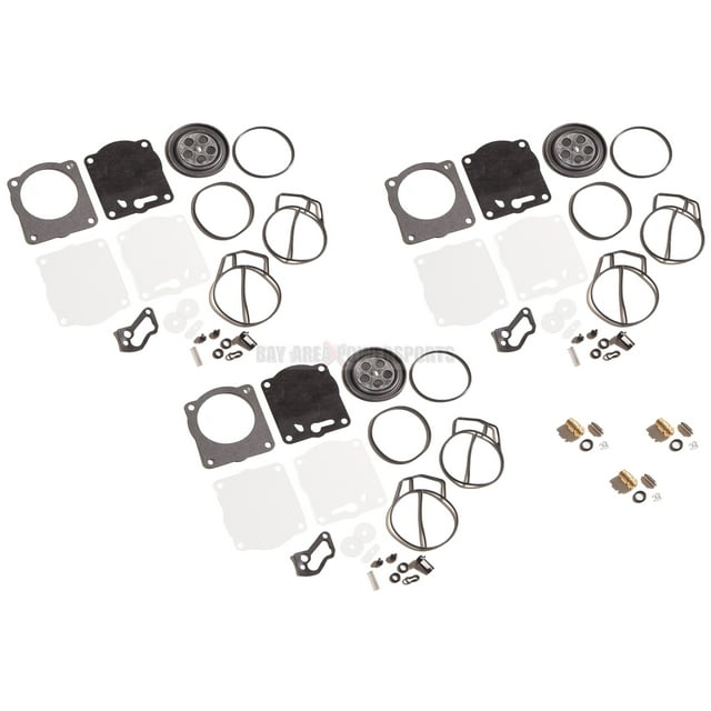 Triple Carburetor Carb Rebuild Kit & Needle Seats Yamaha XL XLT GPR 1200 PV