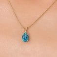 thumbnail image 3 of Gem Stone King 10K Yellow Gold London Blue Topaz Pendant Necklace for Women | 1.42 Cttw | Gemstone November Birthstone | Pear Shape 8X6MM | With 18 inch Chain, 3 of 6