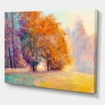 thumbnail image 3 of Designart ' Autumn Forest Orange Leaves Landscape ' Lake House Canvas Wall Art Print, 3 of 4