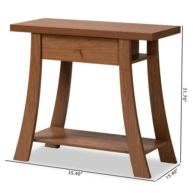 Baxton Studio Console en Bois Finition Noyer Brun 1-Tiroir