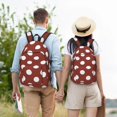 thumbnail image 4 of Balery Maroon And White Polka Dot Mochila Clásica Impresa Básica para Viaje, Mochila Escolar Resistente al Agua, Mochila de Lona con Correas Ajustables-Small, 4 of 5