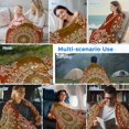 thumbnail image 5 of Orange Boho Cooling Blanket,Lightweight Breathable Summer Throw Blanket with Double Sided Cold Effect,Country Vintage Ethnic Abstract Geometric Picnic Blankets Bed Sheet for Hot Sleepers 30"x40", 5 of 8