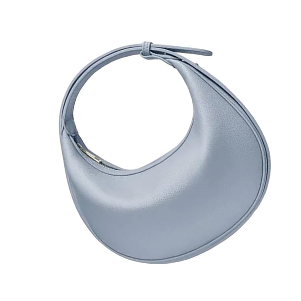 Bolso de hombro para mujer, elegante bolso de mano de piel sintética para compras diarias. Azul claro
