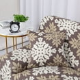 thumbnail image 6 of PiccoCasa Elastic Spandex Sofa Covers Contemporary Floral Armchair Slipcover, Brown Small, 6 of 6