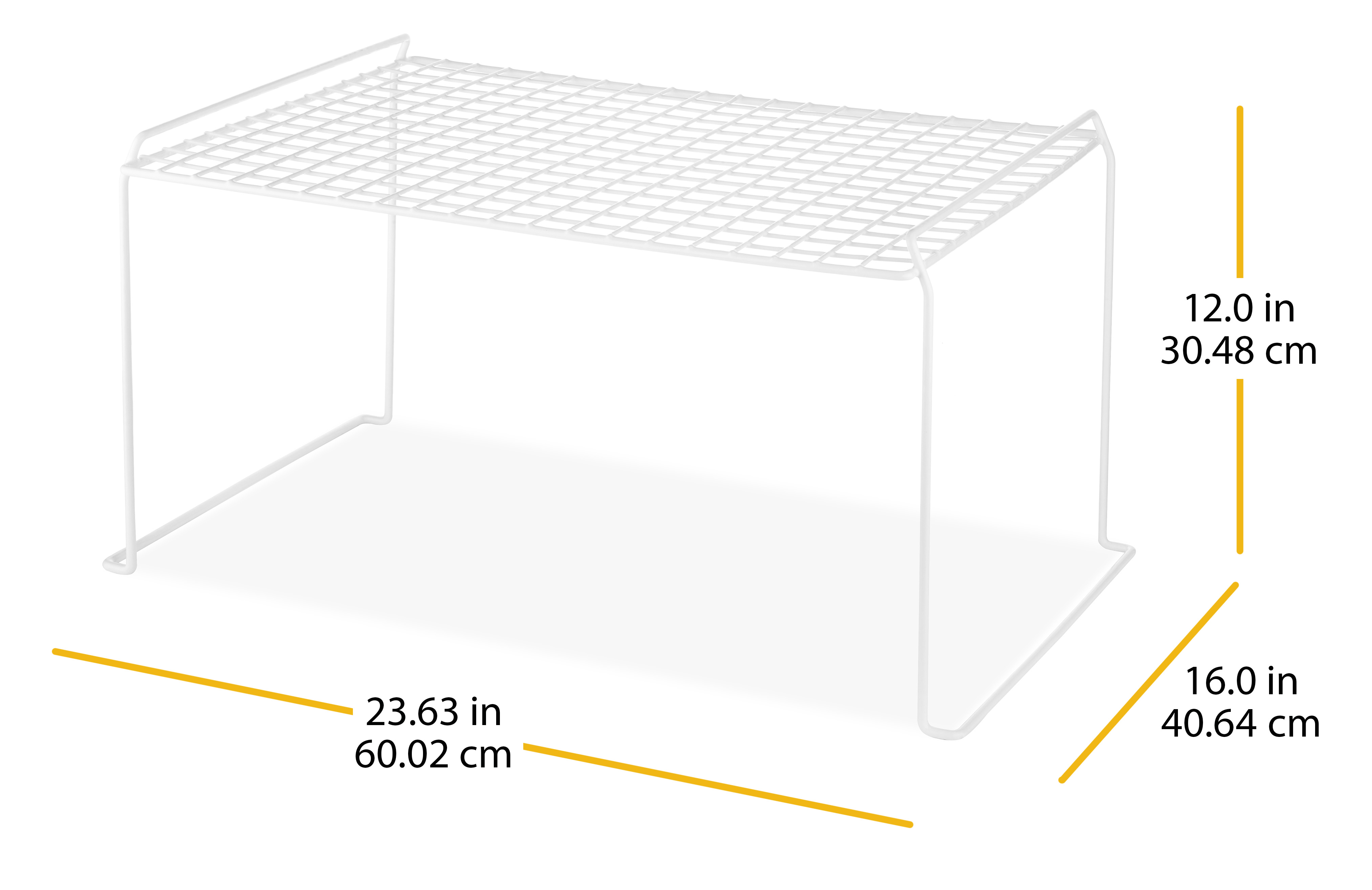 Whitmor Wire Grid Stacking Utility Shelf - Large - White -Closet or Garage Organizer Adult Use - image 3 of 9