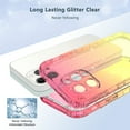 thumbnail image 2 of iPhone 15 Case, Rosebono Hybrid Glitter Sparkle Transparent Colorful Gradient Skin Cover Case For iPhone 15 (Gold/Pink), 2 of 4