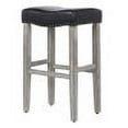 thumbnail image 4 of Costaelm Bulmon 29" Upholstered Bar Stool with Nail Head Trim, Gray/Leather, 4 of 7