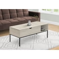 thumbnail image 2 of Monarch Specialties - Coffee Table, 42" L, Rectangular, Cocktail, Lift-Top, Washed Oak, Black Metal, Contemporary, Modern, 2 of 3