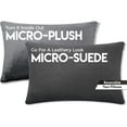 thumbnail image 2 of 12" x 20" Throw Pillow - Iron Grey: 2 PCS / 4 Sided. Luxurious Premium Down Feather Fill w/ Reversible Cover Microsuede/Microplush Fabric. Forever Fluffy, Beautiful & Supportive. Soft & Comfy., 2 of 9