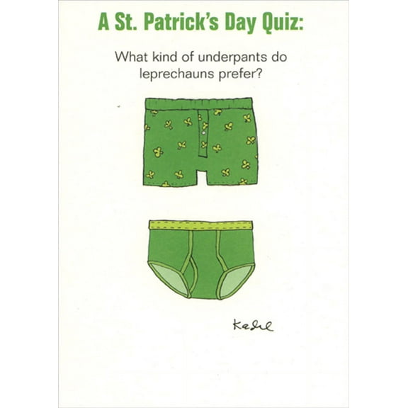 RSVP Leprechaun Underpants Quiz Funny : Humorous St. Patrick's Day Card