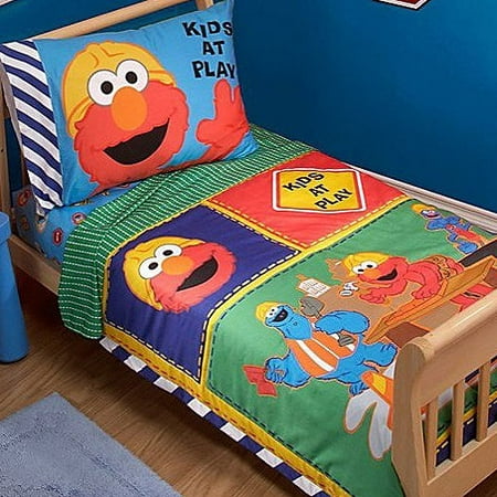 Sesame Street Elmo Construction 4pc Toddler Bedding Set