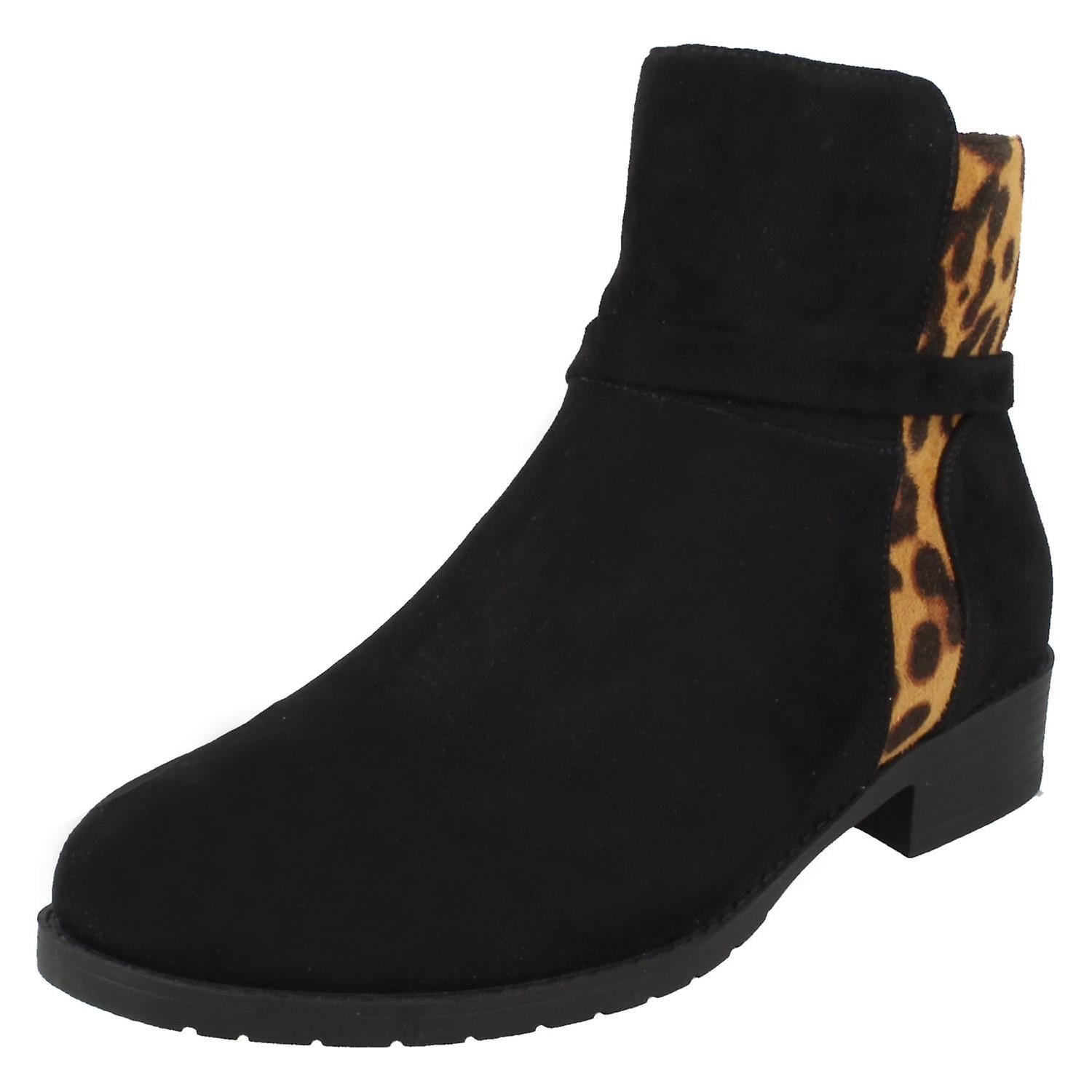 ladies animal print ankle boots