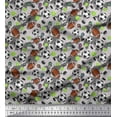 thumbnail image 1 of Soimoi Georgette Viscose Fabric Cricket Ball,Rugby & Football Sports Print Fabric by Yard 42 Inch Wide, 1 of 1