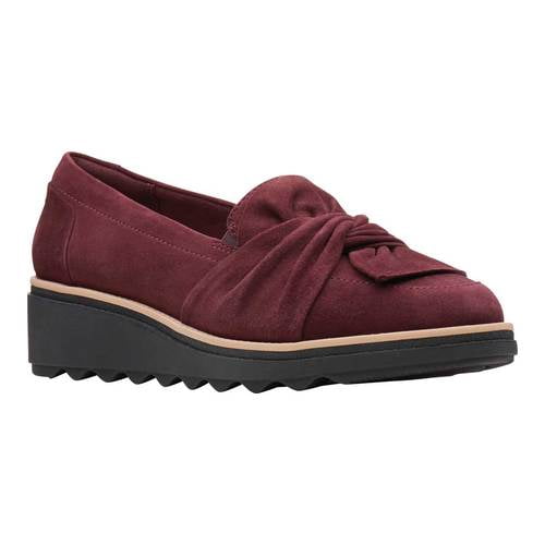 clarks platform loafers