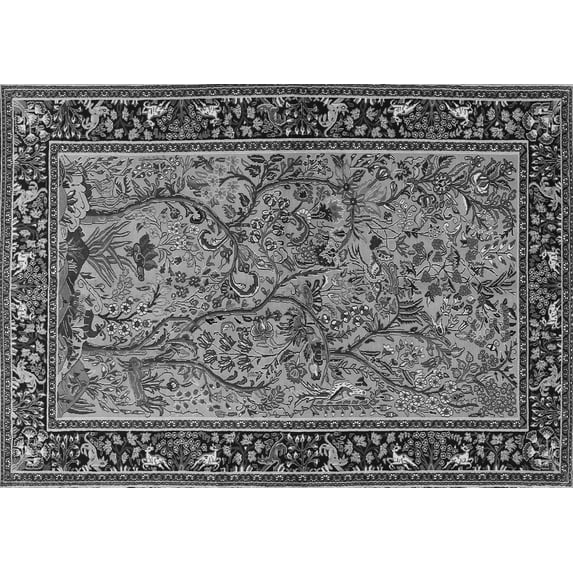 Ahgly Company Indoor Rectangle Animal Gray Traditional Area Rugs, 5' x 8'