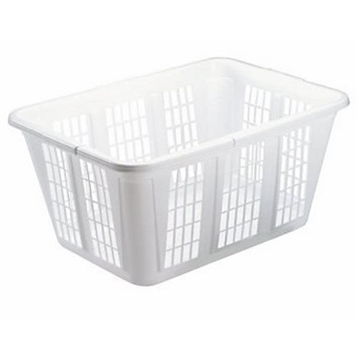 Rubbermaid Laundry Basket, Plastic, White, 8 Baskets (RCP296585WHICT