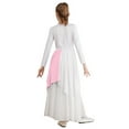 thumbnail image 2 of Zaldita Long Sleeve Praise Dance Dress for Girls Metallic Liturgical Worship Dance Costumes Asymmetrical Church Robe Tunic Pink 10, 2 of 7