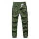 thumbnail image 1 of Pantalones largos para hombre, moda informal, cómodos, sólidos, con bolsillos, con cordón ajustable, pantalones regulares de poliéster para hombre., 1 of 3