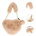 thumbnail image 3 of 1 pieza de felpa en forma de corazón bolso femenino encantador bolso peludo para invierno otoño, 3 of 5