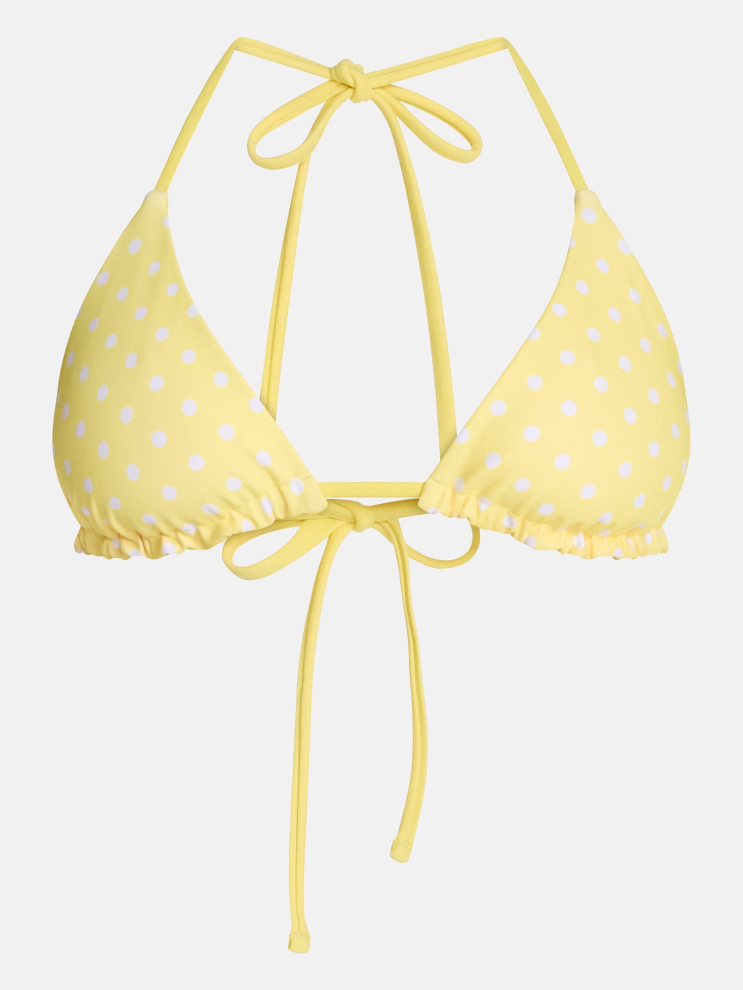 No Boundaries Reversible Polka Dot Triangle Bikini Top, Women's XXS-XXL