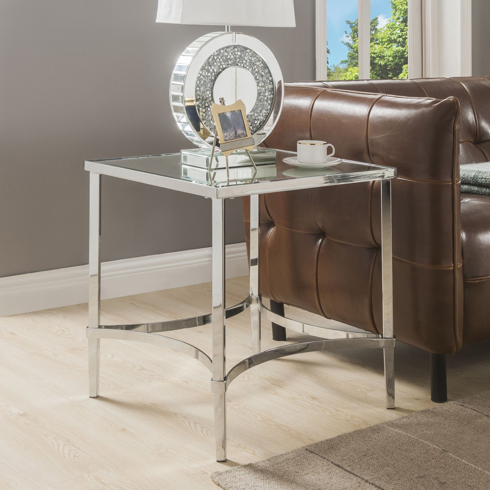ACME 80192 Petunia End Table - Chrome & Mirror - 24 x 22 x 22 in. - image 4 of 4