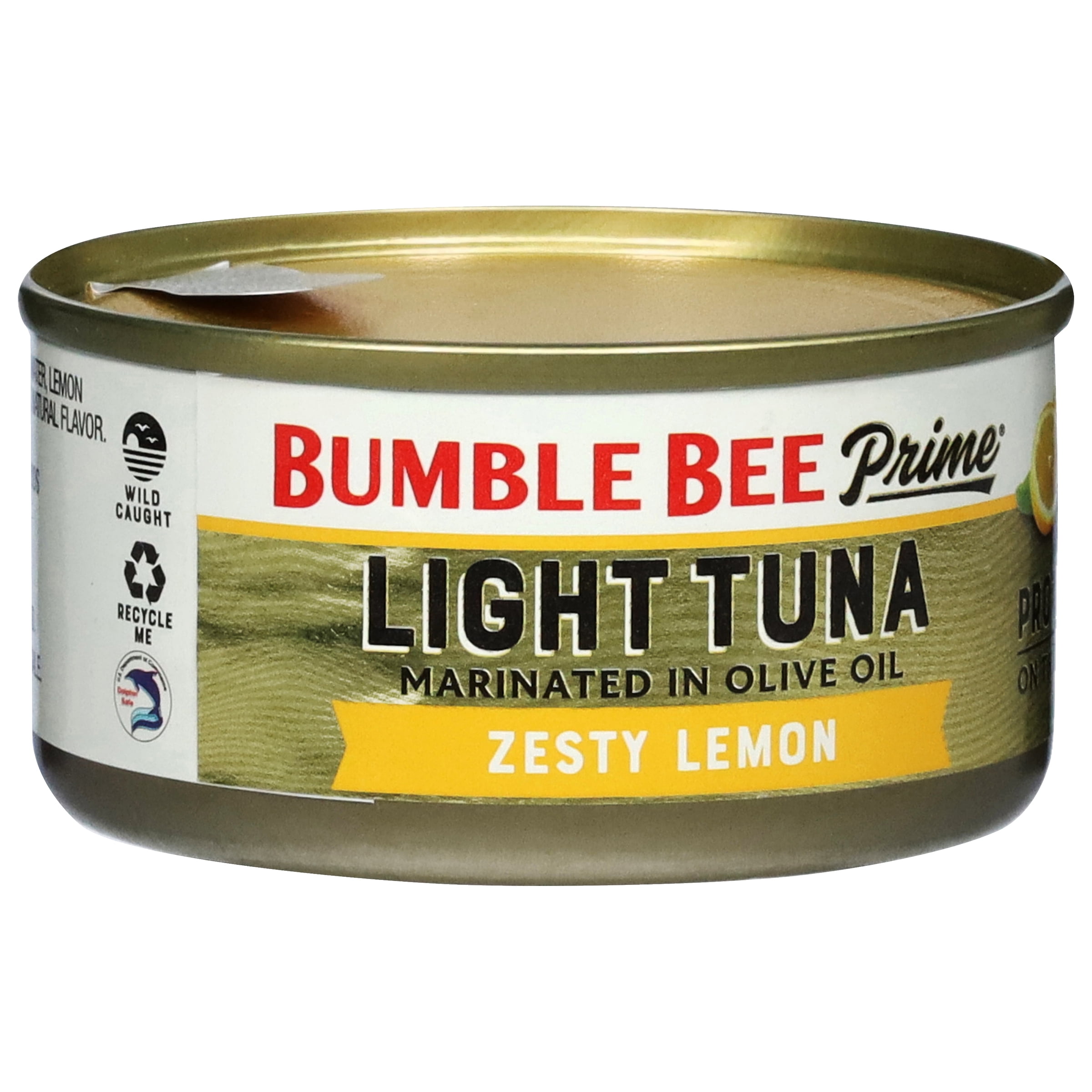 (6 pack) Bumble Bee Prime Protein on The Run Tuna Marinated in Olive Oil and Lemon, Wild Caught, Ready to Eat, 19g Protein per Serving, Shelf Stable Box, 3.5 oz