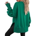 thumbnail image 2 of Women Oversized Sweatshirts Thumbhole Long Sleeve Hoodies Shirts Pullover Top Teen Y2k Outfits Crewneck Sweatshirt Green  M, 2 of 7