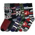 thumbnail image 4 of 6 Pairs Pack Winter Heated Warmth Lodge Non-Skid Thermal Socks Christmas Present for Man, 4 of 6