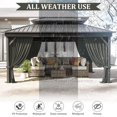 thumbnail image 6 of Pakunoda 4 Panel 13' X 6.5' Outdoor Curtains for 12' X 14' Gazebo, Waterproof Outdoor Privacy Curtain Panel set of 4, Gray(Curtain Only), 6 of 8