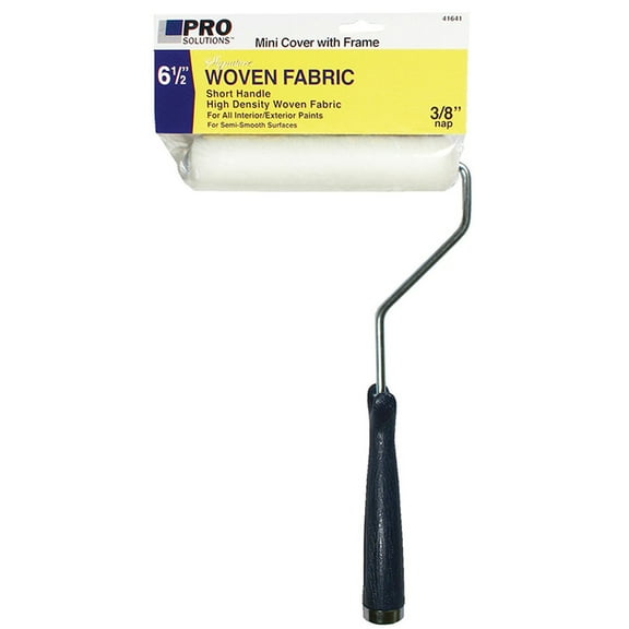 6-Pack of 6-1/2” x 3/8” Nap Pro Solutions 41641 Signature, White Woven Mini-Roller Cover with 11” Frame