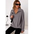 thumbnail image 3 of Sudadera Dokotoo Oversized Waffle Knit para mujer gris 2025, 3 of 6
