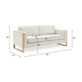 thumbnail image 2 of Clarissa Elegant 79" 3-Seater Sofa with Cushions and Solid Wood Frame, White, 2 of 6