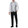 thumbnail image 2 of INSPIRE CHIC Men's Vest Glitter V Neck Sleeveless Metallic Waistcoat Sparkly Formal Party Vest 2XL Silver, 2 of 5
