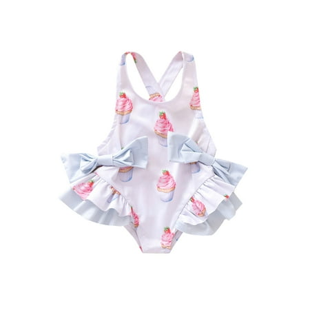 

Toddler Baby Girl Swimsuit One Piece Swimwear Sleeveless Bathing Suit Beachwear