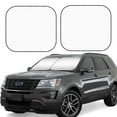thumbnail image 2 of Bingfone White Print 2-Piece Sun Shade Front Windshield - Foldable Car Front Window Sunshades For Most Sedans Suv Truck - Small, 2 of 7