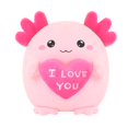 thumbnail image 1 of Peluche de ajolote Finebee de 25 cm rosa con corazón, 1 of 7