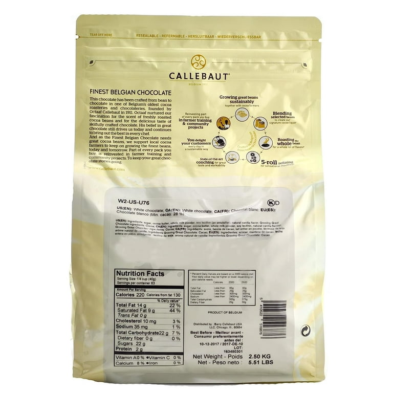カレボーホワイト5袋 カレボー ホワイトチョコ W-2 28％ 250g 夏季クール便 賞味