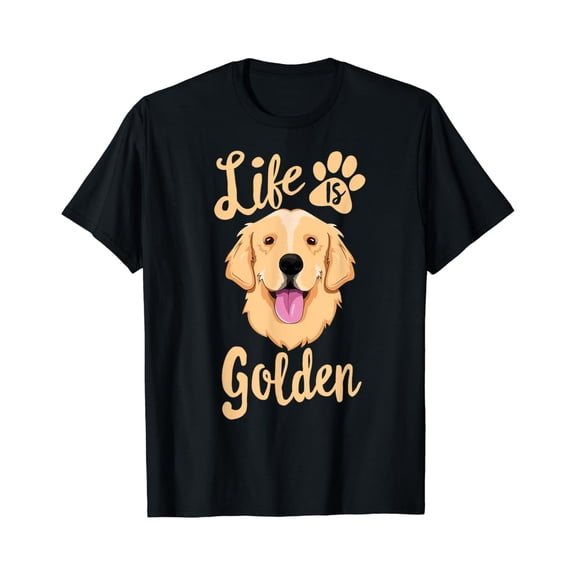 Sam Soft Life Is Golden Retriever T-Shirt Women Dog Owner Gift T-Shirt