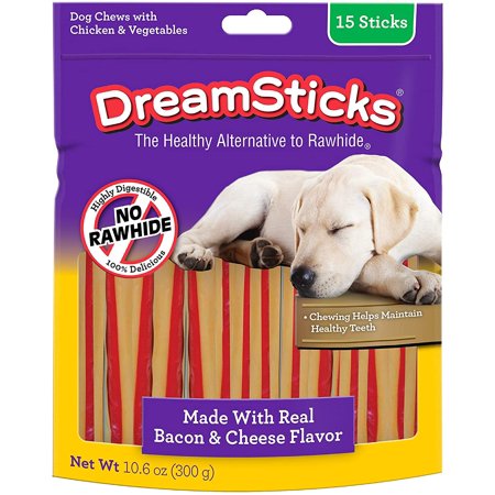 UPC: 0810833028795 | DreamBone DreamSticks with Real Bacon and Cheese Flavor  Rawhide Free Dog Chew Sticks 15 Sticks