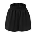 thumbnail image 5 of OKBOP Womens Shorts Black Elastic Waist Wide-Leg Activewear Active Fit Shorts, 5 of 7
