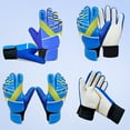 thumbnail image 5 of Beoub Adult Goalkeeper Goalie Soccer Gloves Men Womens Goal Keeper Field Player Glove Anti-Slip Latex Palm Soft Pu Hand Back Blue Size 10 M-L, 5 of 7