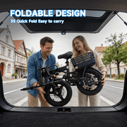XKJ Electric Bike for Adults, Ebike, Electric Bicycle with 48V 12AH Battery,14 Folding Ebike for Teens, 21MPH,20+ Miles(MAX),500W Motor,Multi-Shock Absorption,Mini E Bikes with Baskets,UL2849