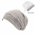 thumbnail image 3 of American Notions Satin Lined Sleep Cap, Slouchy, Beanie, Chemo Hat for Men, Women, for Hair Care  ( Camel ), 3 of 3