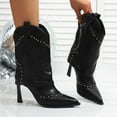 thumbnail image 5 of Stylish Stiletto Mid Calf Western Boots Featuring Edgy Studded And A Sleek Pointed Toe Design For A Modern And Fashion Statement, 5 of 7
