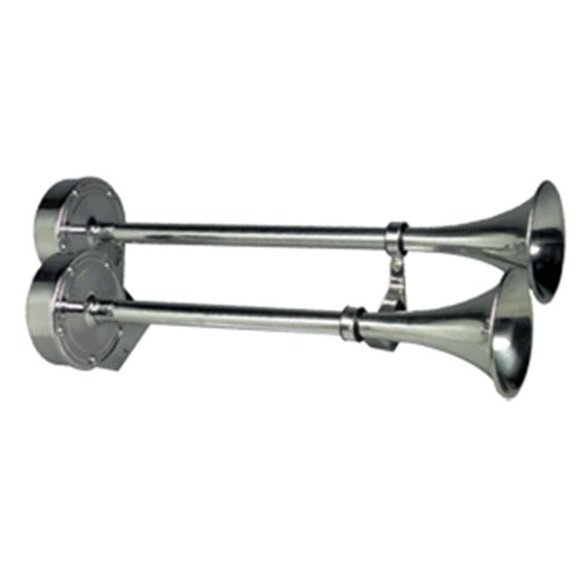 Ongaro Deluxe SS Dual Trumpet Horn - 24V