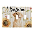 thumbnail image 2 of Dailycode Light Switch Plate Covers 2 Gang Wall Plate Plastics Outlet Covers for Kitchen Home Office Decor Hello Sunflower Dog, 2 of 8